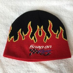 Snap-on Racing beanie hat black with flames